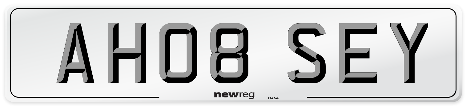 AH08 SEY Number Plate from New Reg